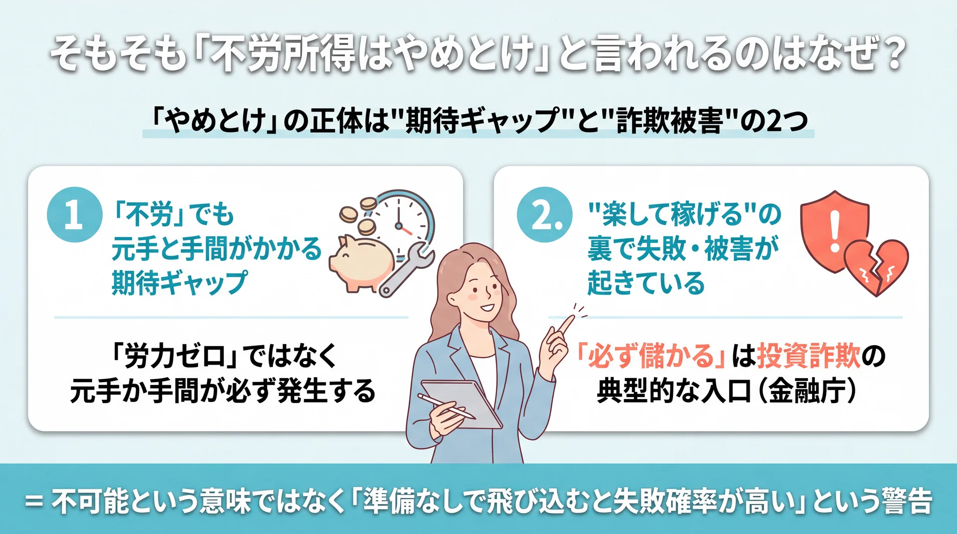 「不労所得はやめとけ」の背景を