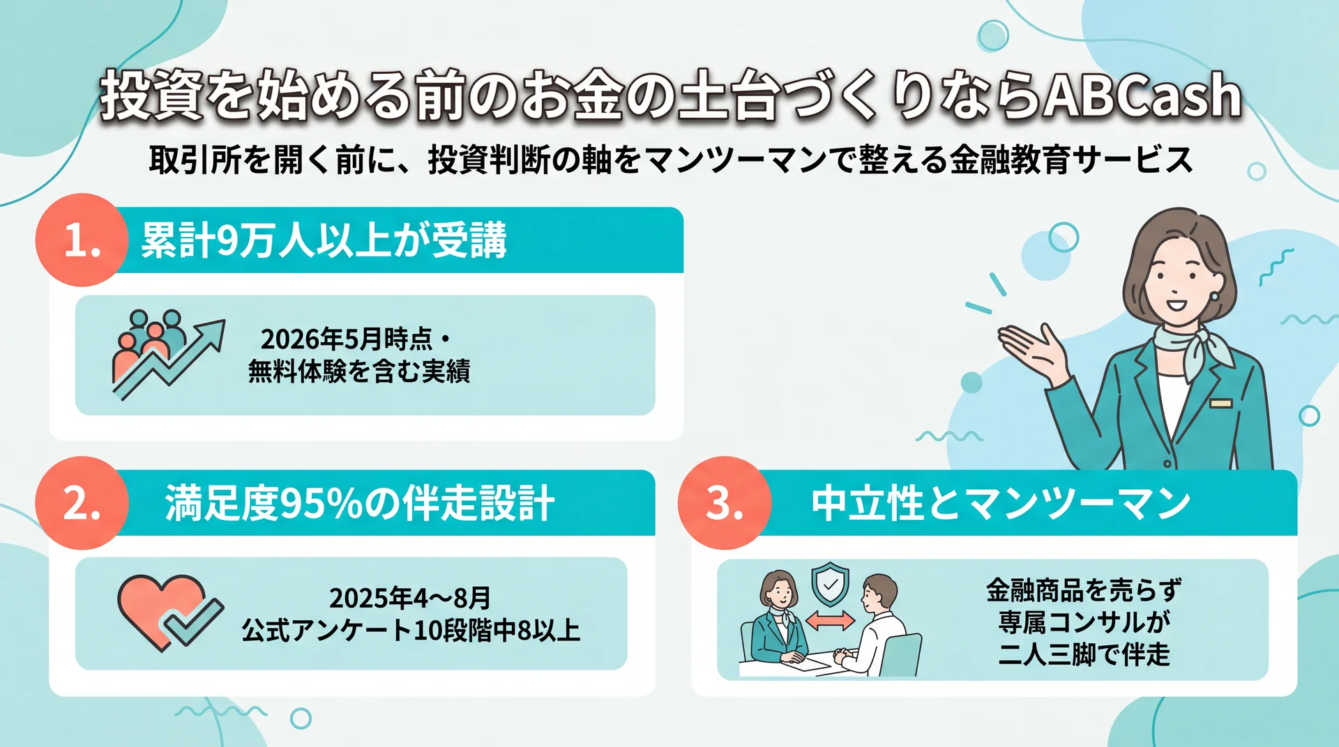 ABCashの伴走型トレーニングのイメージ